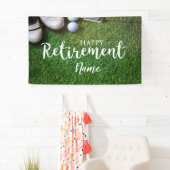 Golf glückliche Pensionierung mit Golfball auf Grü Banner (Insitu)