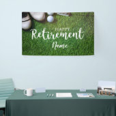 Golf glückliche Pensionierung mit Golfball auf Grü Banner (Messeveranstaltung)