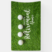 Golf glückliche Pensionierung mit Golfball auf Grü Banner (Vertikal)
