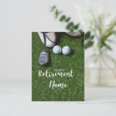 Golf glückliche Pensionierung mit Golfball auf Grü Postkarte (Stehend Vorderseite)