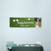 Golf glücklicher Ruhestand Golfball mit Liebe auf  Banner (Messeveranstaltung)