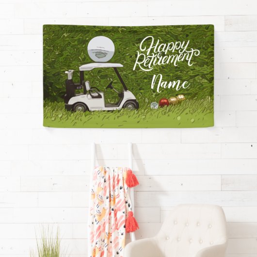 Golf glücklicher Ruhestand mit dem Ball auf Grün Banner (Insitu)
