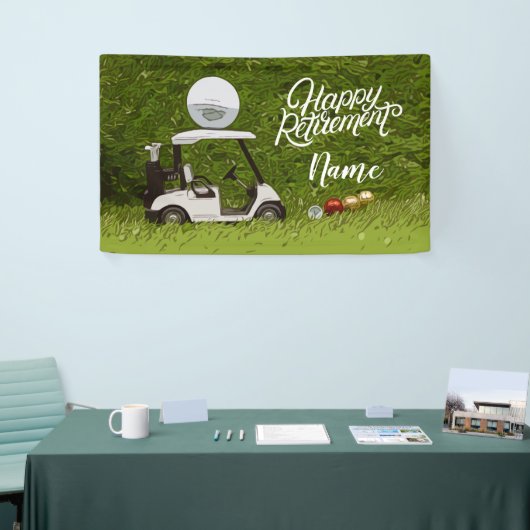 Golf glücklicher Ruhestand mit dem Ball auf Grün Banner (Messeveranstaltung)