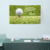 Golf glücklicher Ruhestand mit dem Ball auf Grün Banner (Messeveranstaltung)