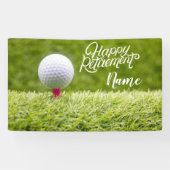 Golf glücklicher Ruhestand mit dem Ball auf Grün Banner (Horizontal)