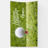 Golf glücklicher Ruhestand mit dem Ball auf Grün Banner (Vertikal)