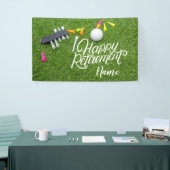 Golf glücklicher Ruhestand mit dem Ball auf Grün Banner (Messeveranstaltung)