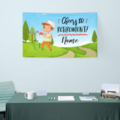Golf glücklicher Ruhestand mit glücklichem Golfer Banner (Messeveranstaltung)