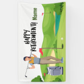 Golf glücklicher Ruhestand mit glücklichem Golfer Banner (Vertikal)