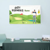 Golf glücklicher Ruhestand mit glücklichem Golfer Banner (Messeveranstaltung)