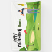 Golf glücklicher Ruhestand mit glücklichem Golfer Banner (Vertikal)