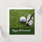 Golf glücklicher Ruhestand mit Golfball und Putter Karte (Vorderseite/Rückseite Beispiel)