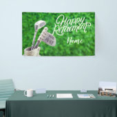 Golf glücklicher Ruhestand mit Golfbügeleisen Banner (Messeveranstaltung)