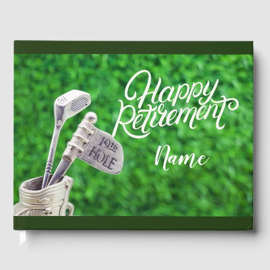 Golf glücklicher Ruhestand zum Golfen mit Golf Gästebuch (Vorderseite)