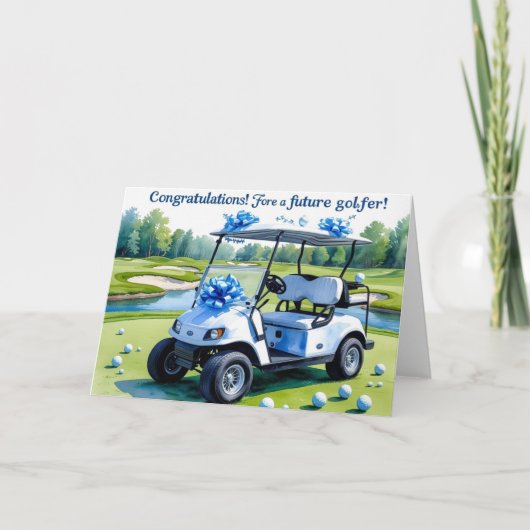 Golf Glückwunsch für Baby Boy Karte (Vorderseite)