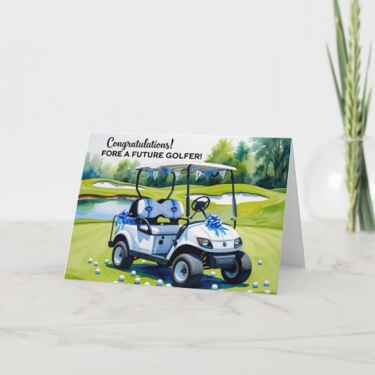 Golf Glückwunsch für Baby Boy Karte (Vorderseite)