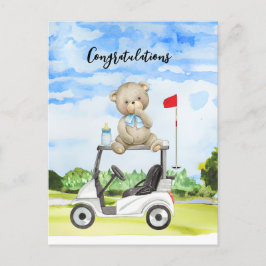 Golf Glückwunsch für Baby Golfer Es ist Boy Card Postkarte
