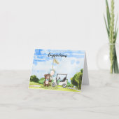 Golf Glückwunsch für Baby Golfer It's Boy Karte (Vorderseite)