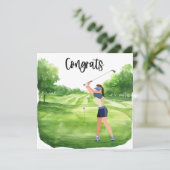 Golf Glückwunsch Golf Card für Lady Golfer (Stehend Vorderseite)
