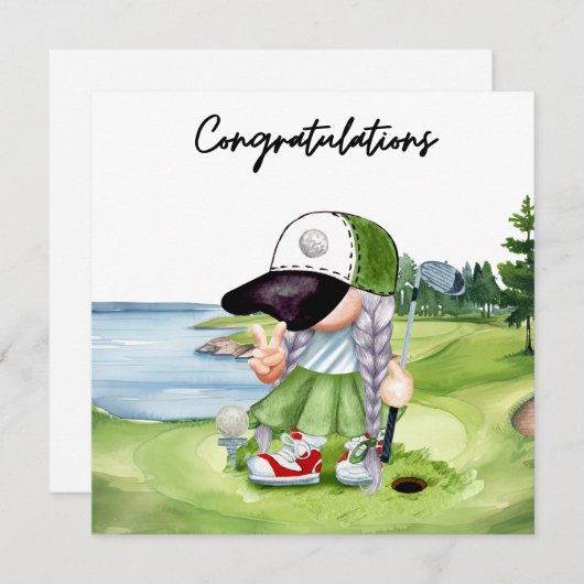 Golf Glückwunsch Golf Card für Lady Golfer (Vorne/Hinten)