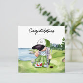 Golf Glückwunsch Golf Card für Lady Golfer (Stehend Vorderseite)