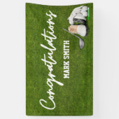Golf Glückwunsch mit Golfball auf Grün Banner (Vertikal)
