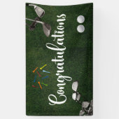 Golf Glückwunsch mit Golfball auf Grün Banner (Vertikal)