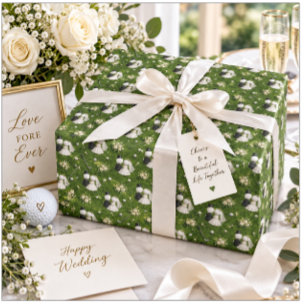 Golf Glückwunsch zur Hochzeit für Golfer Geschenkpapier