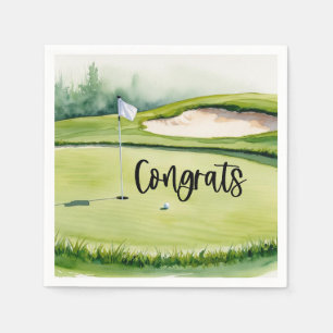 Golf Glückwunschtext zum Thema "Grün" Serviette
