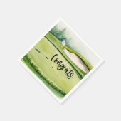 Golf Glückwunschtext zum Thema "Grün" Serviette (Ecke)
