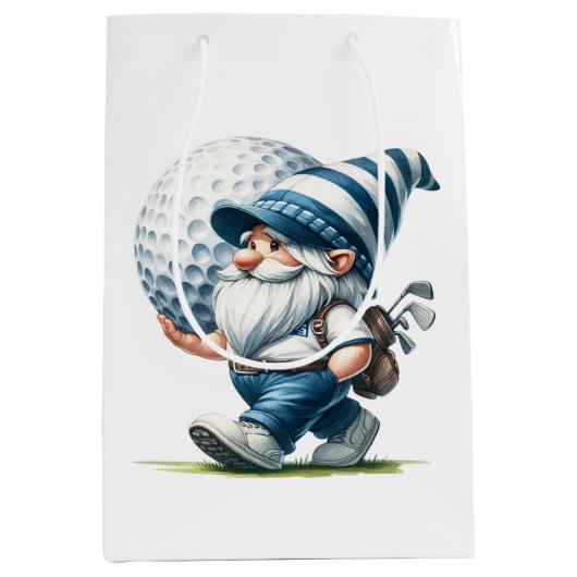Golf Gnome Mittlere Geschenktüte (Vorderseite)