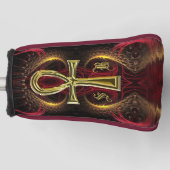 Golf Goddess Gold Ankh Custom Monogram Initials Golf Headcover (Vorderseite)