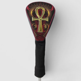 Golf Goddess Gold Ankh Custom Monogram Initials Headcover