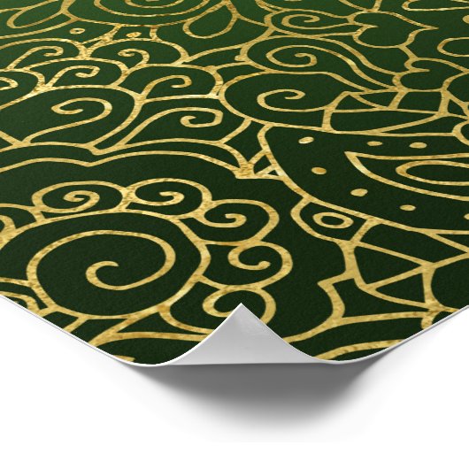 Golf Gold Green Filigree Sportart Poster (Ecke)