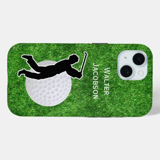 Golf - Golf Ball and Player Silhouette Case-Mate iPhone Hülle (Rückseite (Horizontal))