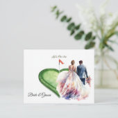 Golf golf flag on heart shape on putting green postkarte (Stehend Vorderseite)