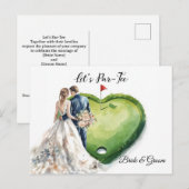 Golf golf flag on heart shape on putting green postkarte (Vorne/Hinten)