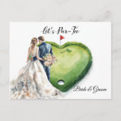 Golf golf flag on heart shape on putting green postkarte (Vorderseite)