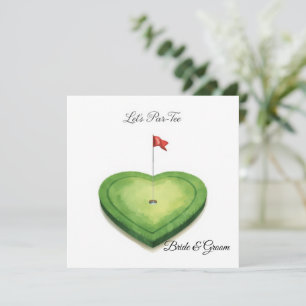 Golf-Golf-Flagge auf Herzform auf Putting-Green Einladung