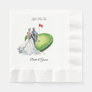 Golf-Golf-Flagge auf Herzform für Hochzeit Serviette