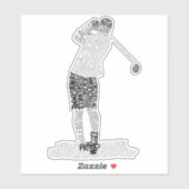 Golf Golf Golf Golf Golfer Aufkleber (Blatt)