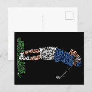 Golf Golf Golf Golf Golfer Postkarte