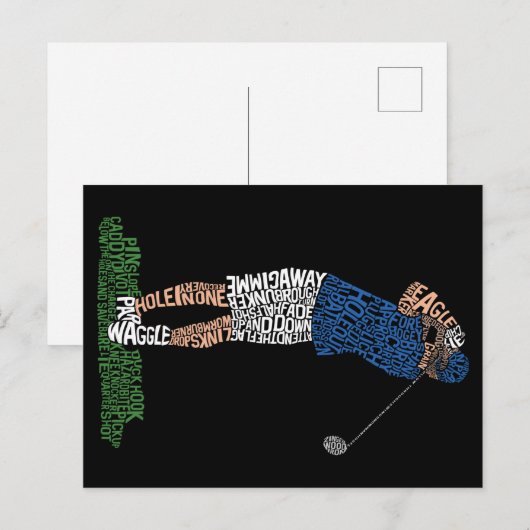 Golf Golf Golf Golf Golfer Postkarte (Vorne/Hinten)