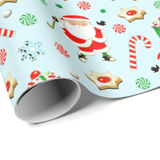 Golf Golf Golf Santa Geschenkpapier (Rolleneckpunkt)