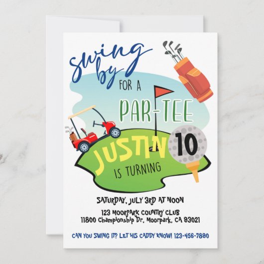 GOLF, GOLF PARTY, PAR-T-SHIRT, GEBURTSTAG (Vorderseite)