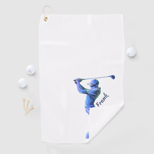 Golf, Golf-Pro, blau, Silhouette Golfhandtuch (Insitu)