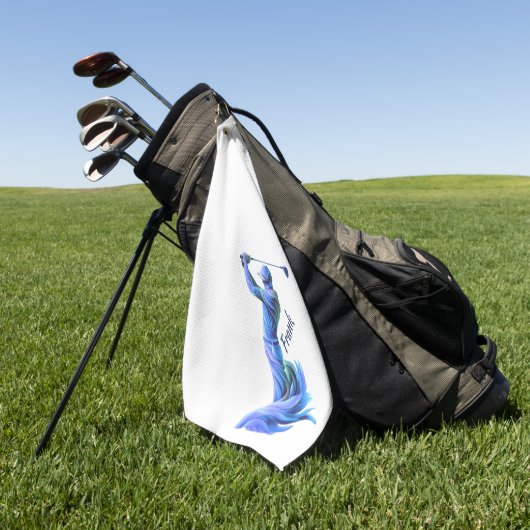 Golf, Golf-Pro, blau, Silhouette Golfhandtuch (Gras)
