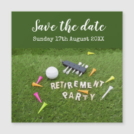 Golf Golf-Ruhestand Party auf grünem Grund Magnetkarte