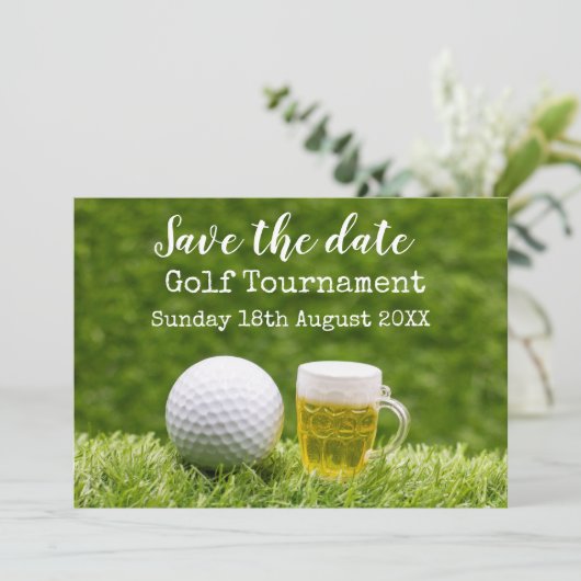 Golf Golf Turnier mit Bier Einladung (Stehend Vorderseite)