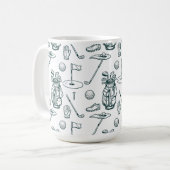 Golf Golfausrüstung Muster Kaffeetasse (Vorderseite Links)
